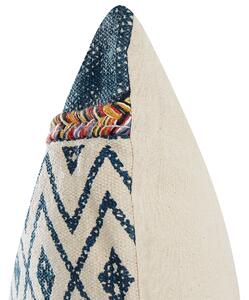 Cuscino decorativo cotone multicolore 50 x 50 cm motivo geometrico stampa boho decor accessori Beliani