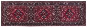 Passatoia tappeto rosso poliestere 60 x 200 cm corridoio cucina lungo tappetino antiscivolo Beliani