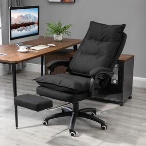 Sedia da ufficio Sweiko con funzione massaggio, sedia ergonomica per scrivania con funzione reclinabile e girevole, dotata di poggiapiedi, colore nero