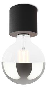 SSC-LUXon NAMBI plafoniera senza paralume nero con grande lampadina E27 LED testa a specchio Globe XL - lampada a plafone bianco caldo