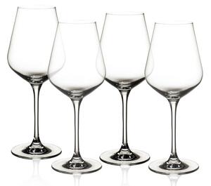 Calice in vetro cristallino ideale per servire vini bianchi. Elegante, splendente, arreda la tavola con gusto e gran classe. Resistente, si lava comodamente in lavastoviglie