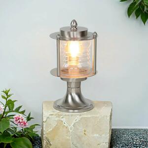 Lampada decorativa da giardino in vetro ottone con design marittimo in nichel H:29cm piccola luce da sentiero per esterno