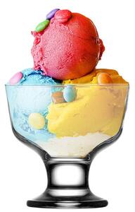 Set di coppette per gelati, granite e dessert in vetro con un gambo alla base forte e resistentissimo. Bellissime nell'aspetto sono estremamente comode nell'uso. Lavabile in lavastoviglie