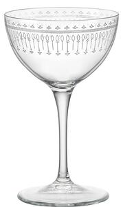 Bormioli Rocco Bartender Novecento Art Deco Calice Martini 23,5 cl Set 6 Pz In Vetro Decorato