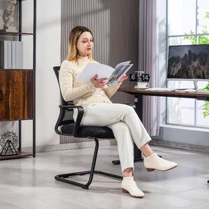 Sedia ergonomica Sweiko, realizzata con tessuto a rete, imbottitura in schiuma, gambe in metallo e base a slitta, colore nero