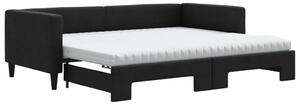 VidaXL Divano letto estraibile con materasso Nero 90x200 cm Tessuto
