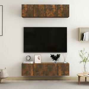 Mobili TV Parete 4pz Grigio Sonoma 60x30x30cm Legno Multistrato