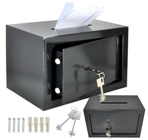 Cassaforte Cassaforte per mobili con fessura di inserimento chiave a doppia mappa grigio antracite RAL 7016 sistema di chiusura a doppio catenaccio EINWURFSCHLITZ (Cassaforte 310x200x200)