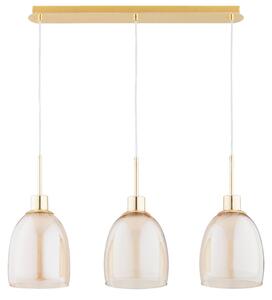 Lampada a sospensione DERSEL oro-ambra 3xE27x15W in metallo, dimensioni: 95x17x75 cm, IP20, Alfa