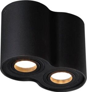 Faretto spot BASIC ROUND nero 2xGU10x10W in metallo, dimensioni: 12,5x17,5x9,5 cm, IP20, Maxlight