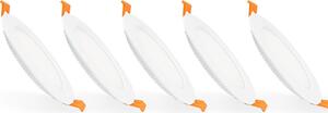 Faretto LED da incasso piatto 18W rotondo SuperSlim Foro di montaggio Ø 205 mm (confezione da 5) 5000K bianco freddo
