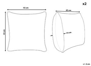 Set di 2 cuscini decorativi cotone poliestere 45 x 45 cm stile boho intrecciato con imbottitura Beliani