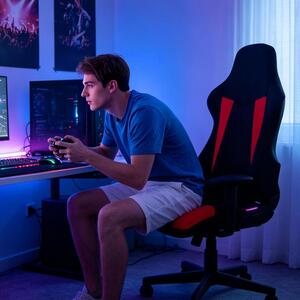 Copertura per sedia da gaming, 4 pezzi, elasticizzata, colore rosso, modello 1