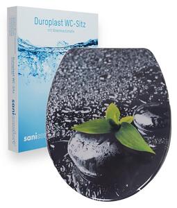 Sedile WC Sanicomfort, in Duroplast, con chiusura ammortizzata, compatibile con tutti i vasi WC in commercio (Dark Wet Stone)