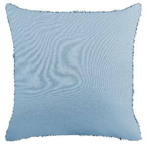 Cuscino decorativo in cotone blu 45 x 45 cm tinta unita motivo geometrico trapuntato federa boho Beliani