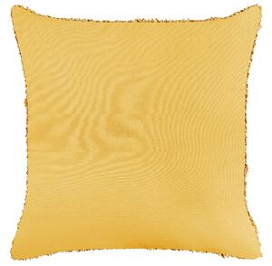 Set di 2 cuscini decorativi in cotone giallo 45 x 45 cm federa boho trapuntata a motivi geometrici solidi Beliani