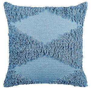 Set di 2 cuscini decorativi in cotone blu 45 x 45 cm federa boho trapuntata a motivi geometrici solidi Beliani
