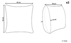 Set di 2 cuscini decorativi viola cotone 45 x 45 cm solido motivo geometrico trapuntato Boho cuscino Beliani