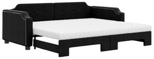 VidaXL Divano letto estraibile con materasso Nero 100x200 cm Tessuto