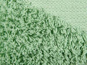 Cuscino decorativo in cotone verde 45 x 45 cm tinta unita motivo geometrico trapuntato federa boho Beliani