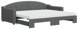 VidaXL Divano letto estraibile con materasso Grigio scuro 90x200 cm Tessuto