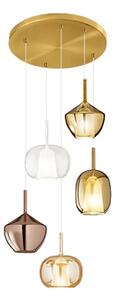 Lampadario perenz illumina rain s5 e27 led vetri multicolor ottone brunito - Perenz