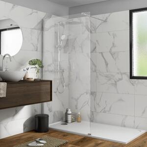 Piatto doccia SENSEA resina sintetica e polvere di marmo Easy 80 x 160 cm bianco