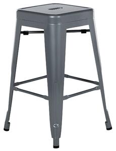 Set di 2 sgabelli da bar in Acciaio grigio altezza standard 60 cm dal design industriale Beliani