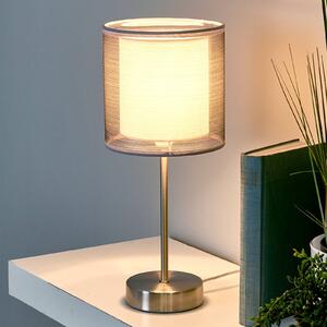 Lindby Affascinante lampada da comodino Nica grigia