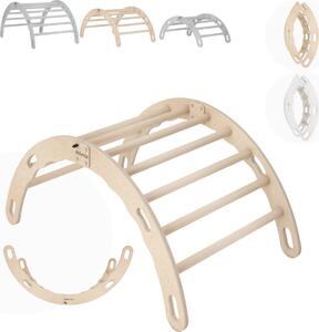 Arco di arrampicata MAMOI®, triangolo di arrampicata, arrampicata per bambini, dondolo arcobaleno in legno, arco in legno per bambini, struttura per arrampicata indoor da 1/2/3 anni