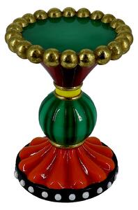 Portacandele in Resina verde rosso cm Ø14,7xh19,7