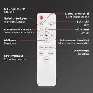 Lampada da soffitto a LED dimmerabile con telecomando CCT 48 W bianco metallo-plastica Briloner