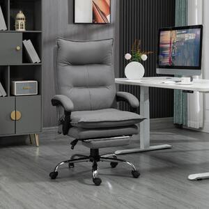 Sedia da ufficio Sweiko con funzione massaggio, funzione riscaldante, telecomando, poggiapiedi estraibile, reclinabile, colore grigio