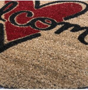 Zerbino mezzaluna in cocco Welcome con cuore cm. 70x40