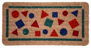 Zerbino in cocco naturale fondo pvc con figure geometriche mis. cm 80x40x1,4