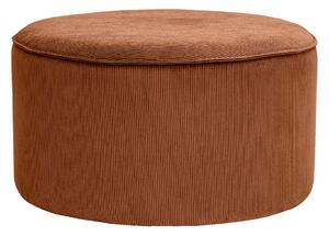 Pouf rotondo in velluto a coste terra bruciata D70 cm PAUL