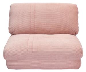 Poltrona letto singola convertibile in tessuto velluto a coste rosa SPENCER