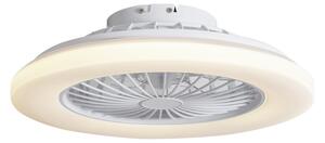 Ventilatore da soffitto bianco 48,5 cm con LED dimmerabile in Kelvin con telecomando - Clemo