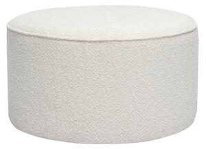 Pouf rotondo in tessuto effetto lana bouclée bianco D70 cm PAUL