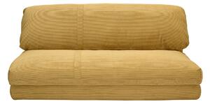 Poltrona letto convertibile 2 posti in tessuto velluto a coste giallo curry SPENCER