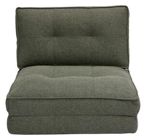 Poltrona letto singola in tessuto verde cachi SALLY