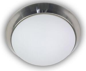 Lampada da soffitto Plafoniera Soggiorno Lampada da cucina Vetro opalino Anello decorativo Nichel Ø45cm