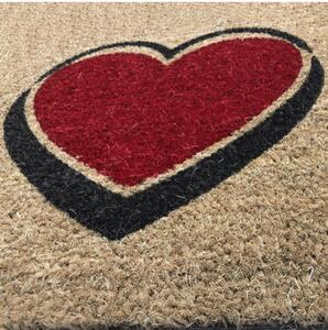 Zerbino in cocco naturale mis. 70X40 con stampa cuore