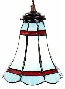 Clayre & Eef lampada a sospensione Tiffany Ø 15x115 cm vetro blu rosso