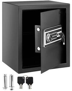 "Cassaforte di sicurezza per hotel e uffici - cassaforte da 1,7 piedi cubi, cassaforte per mobili con capacità di carico di 10 kg - cassaforte a muro nera, antipolvere - chiave digitale con codice a impronta digitale - 4 sistemi di chiusura"