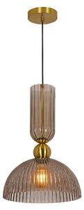 Lampada a sospensione scanalata PIEGA oro fumé 1xE27x40W vetro, dimensioni: 150x30x30 cm IP20 Light Prestige