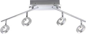 Plafoniera LED alluminio 4 fiamme IP44 orientabile 3000 lumen