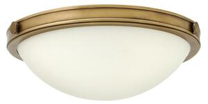 Lampada da soffitto paralume in vetro Ø 35 cm rotondo bianco ottone 2x E27 plafoniera soggiorno cucina corridoio