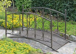 Ponte da giardino DUKONO, con ringhiera; in acciaio, aspetto acciaio inox, smontato