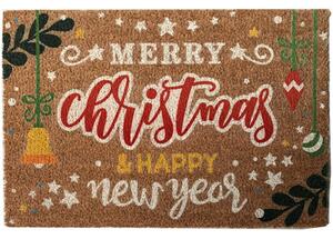 Zerbino Natalizio 60x40 cm - Merry Christmas in Fibra di Cocco Naturale